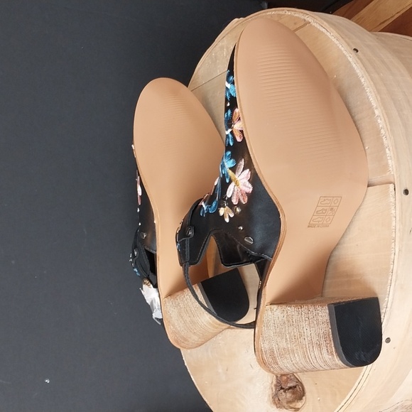 Women's Floral Embroidery Ankle Boots Buckled Backless Western Vintage Style - Picture 6 of 8